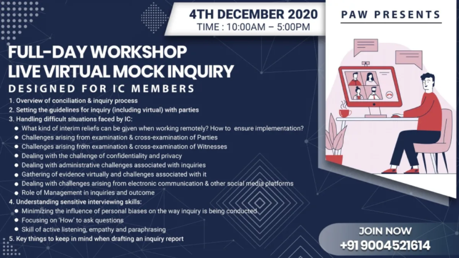 4 Dec 2020 – Full-Day Workshop – Live Virtual Mock Inquiry