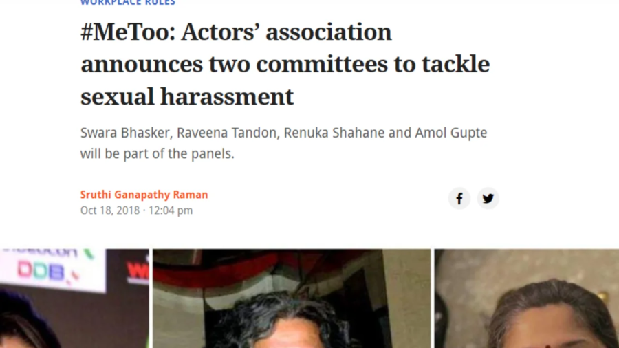 MeToo Actors’ association announces two committees to tackle sexual harassment